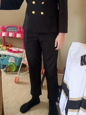 & Other Stories Girls Black Double-Breasted Blazer with Gold Buttons